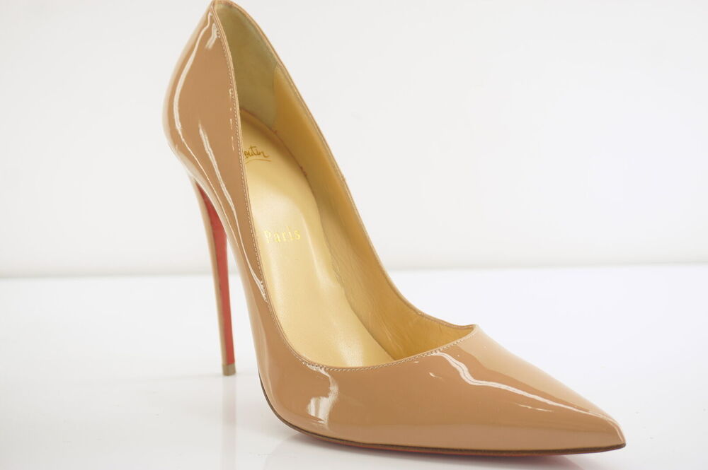 Christian Louboutin So Kate Nude Patent Pointy High Heel Pump SZ 40 10 $745 120m